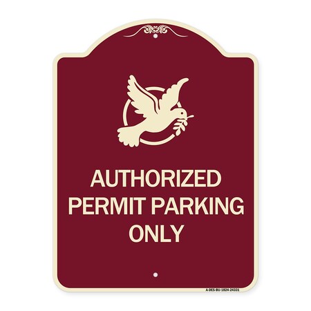 Signmission Authorized Church Parking W/ Graphic Heavy-Gauge Aluminum Sign, 24" x 18", BU-1824-24331 A-DES-BU-1824-24331